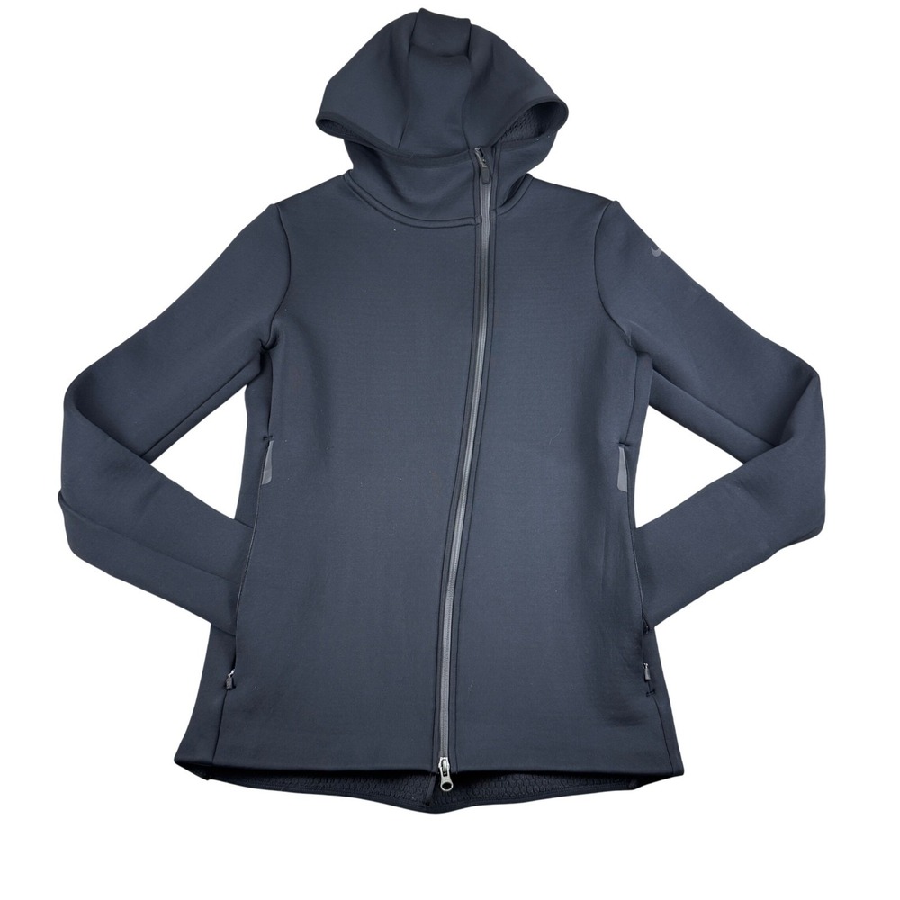 Nike Therma-FIT Asymmetrical Zip Hoodie Womens Medium Black